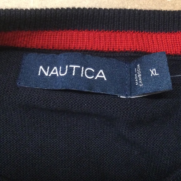 Men’s Nautica Striped Grey & Blue Sweater XL NWT - Picture 3 of 5
